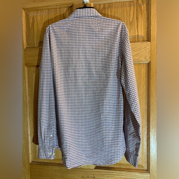 Kenneth Cole Reaction Slim Fit Shirt Purple Plaid Check - Men’s 15 1/2 34/35 Med - Picture 2 of 6